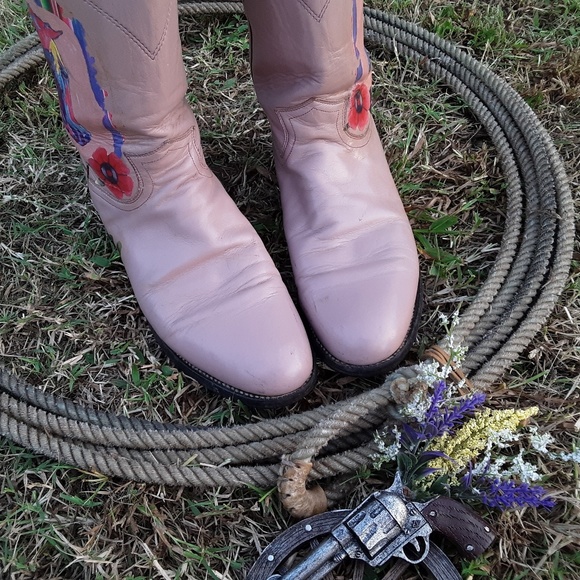 💞SOLD💞 Pink Vintage Justin Roper boots - Picture 5 of 7